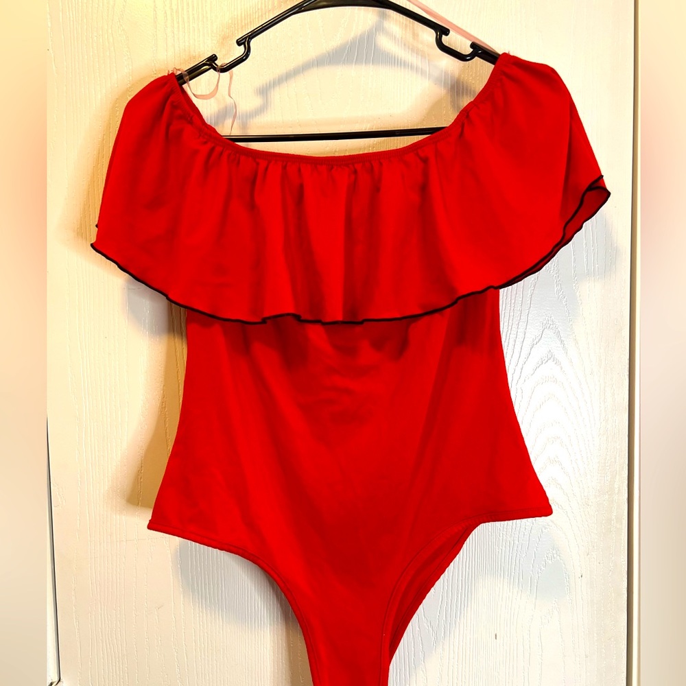 Red Body suit top